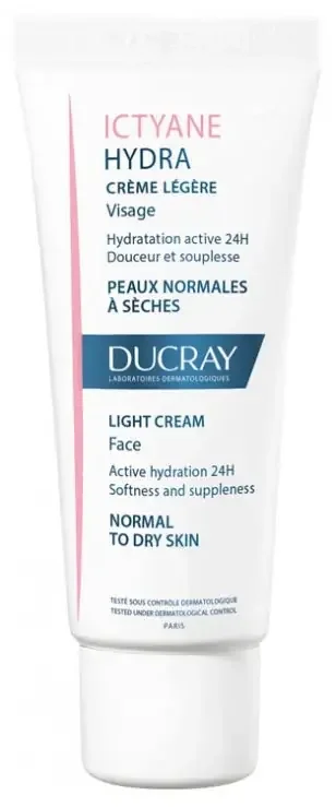 Ducray Ictyane Hydra – Crème Légère Hydratante Peau Sèche Visage 40 ml
