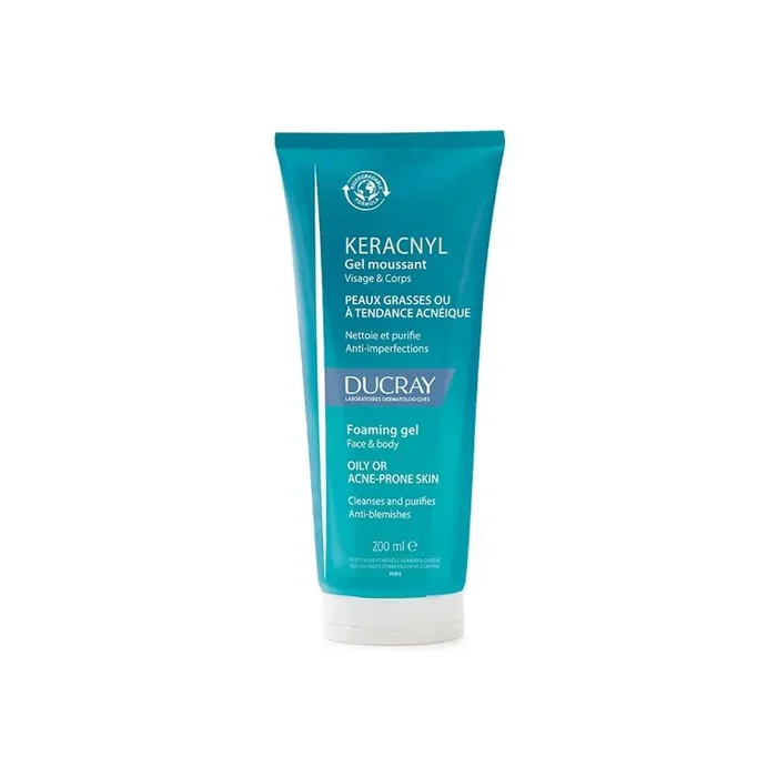 Ducray keracnyl gel moussant visage et corps 200ml