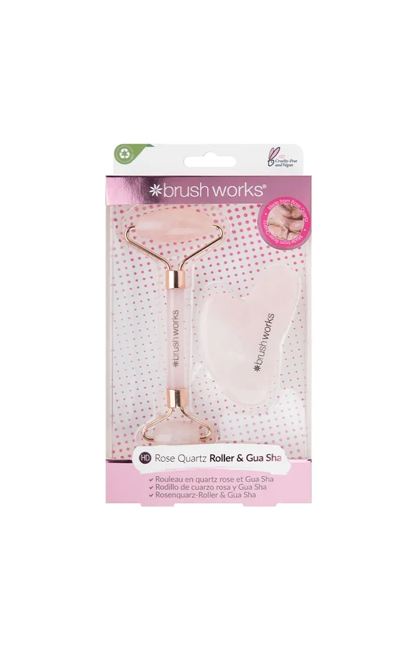 Duo rouleau de quartz & gua sha – Visage – Rose