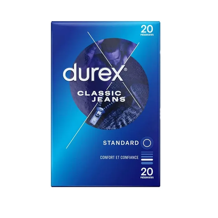 Durex Jeans Préservatifs Classic Lubrifiés X20
