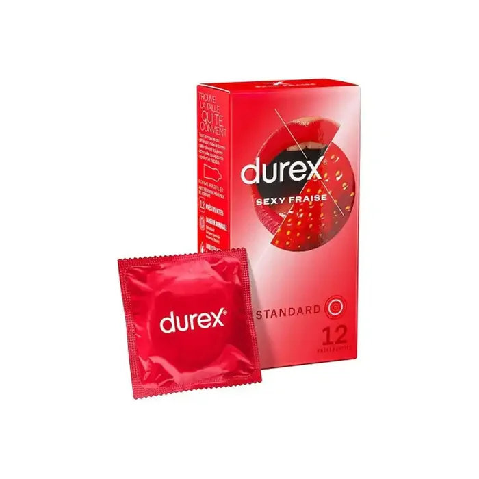 Durex Sexy Fraise Standard 12 preservatifs