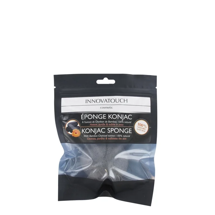 Éponge Konjac Extrait de Charbon de Bambou – Nettoie, Purifie et Exfolie