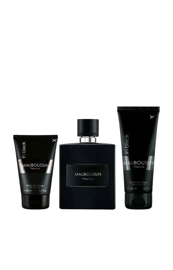 Eau de parfum, gel douche & baume après-rasage – Pour Lui in Black – Homme