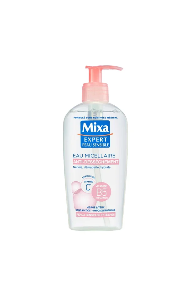 Eau micellaire anti dessèchement – Vitamine B5 & C – Peaux sensibles & sèches