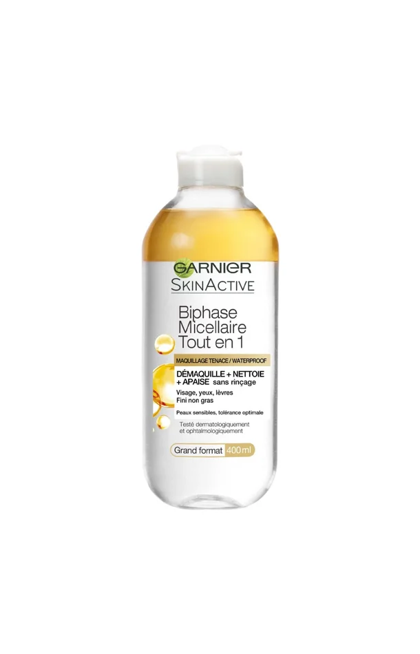 Eau micellaire biphasée – SkinActive – Peaux sensibles