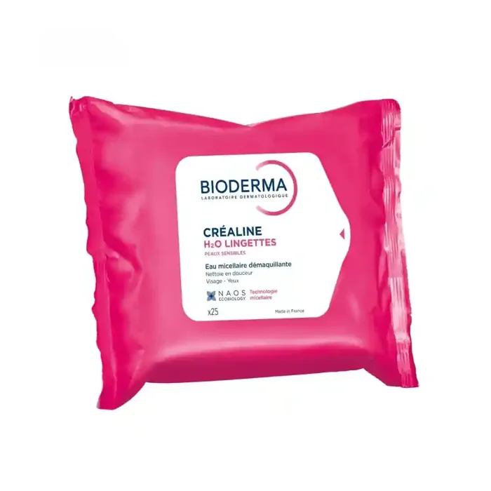 EAU MICELLAIRE CREALINE H2O 25 LINGETTES BIODERMA