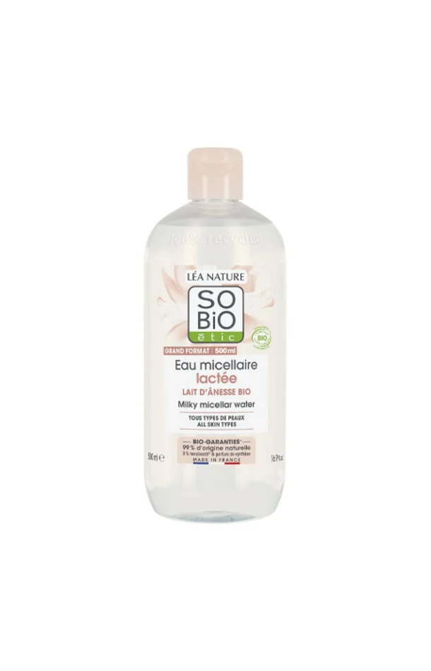 Eau micellaire lactée bio – Lait d’ânesse