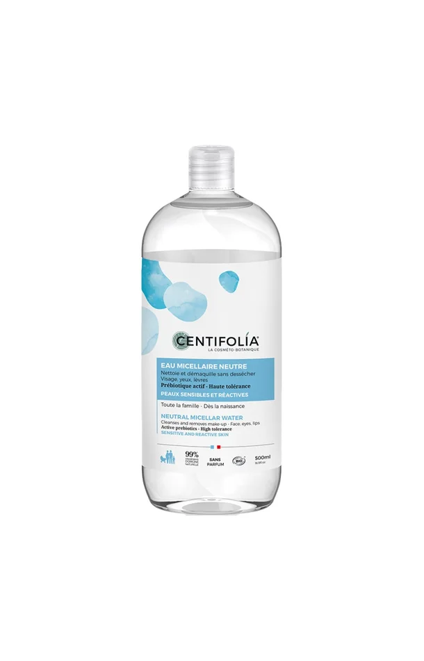 Eau micellaire neutre bio – Prébiotique actif – Peaux sensible – 500 ml