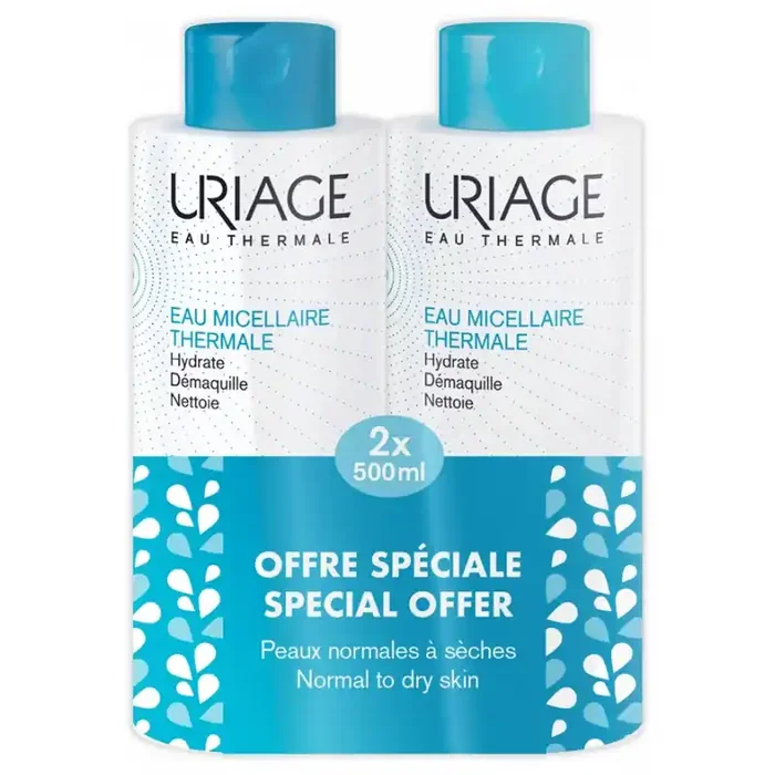 EAU MICELLAIRE PEAUX NORMAL A SECHES 2X500ML URIAGE