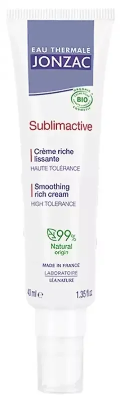 Eau Thermale Jonzac Sublimactive Crème Riche Lissante Peaux Sèches Bio 40 ml