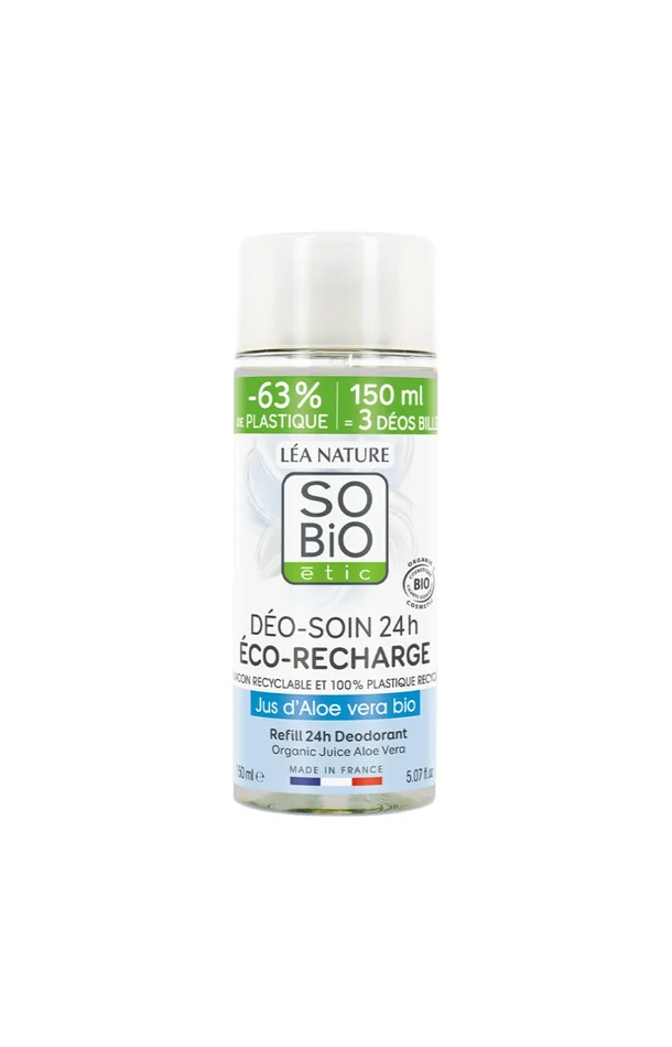Eco-recharge déodorant bille bio – Aloe vera – 150 ml