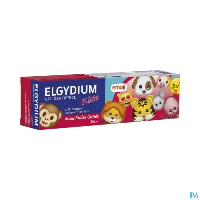 Elgydium kids gel dentifrice fraise givree emoji 50ml