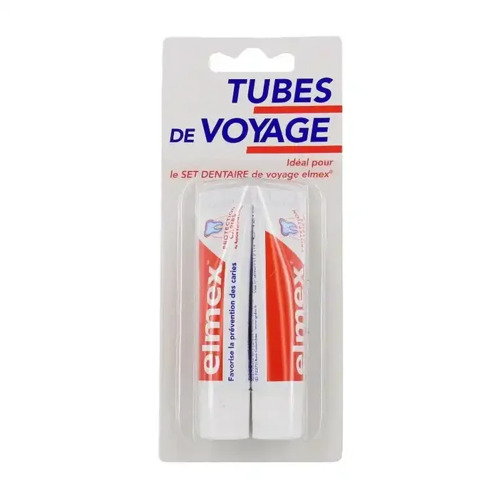 Elmex dentifrice protection caries tubes de voyage 2x12ml