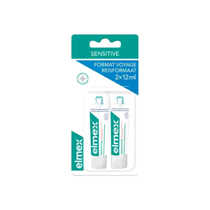 Elmex sensitive dentifrice format voyage lot de 2x12ml