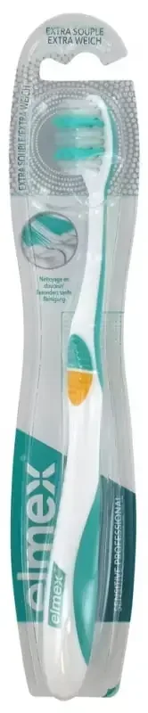 Elmex Sensitive Professional Brosse à Dents Extra Souple Single – Couleur Vert – Jaune