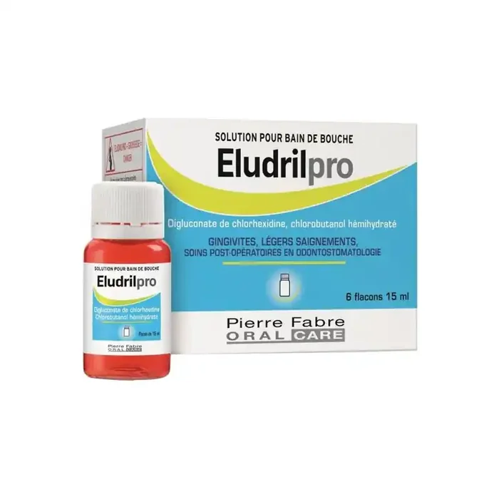 Eludril Pro solution pour bain de bouche 6 flacons de 15ml