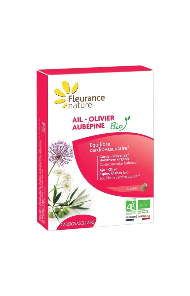 Équilibre cardiovasculaire – Ail, olivier & aubépine bio – 1 mois