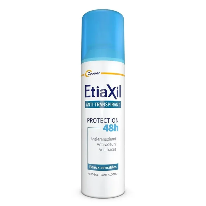 ETIAXIL – Déodorant Anti-transpirant – Traitement Transpiration Modérée – Aisselles – Protection 48h – Aérosol – Fabriqué en France