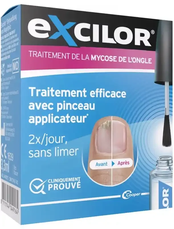 Excilor Traitement Mycose de l‘Ongle avec Pinceau Applicateur 3,3 ml