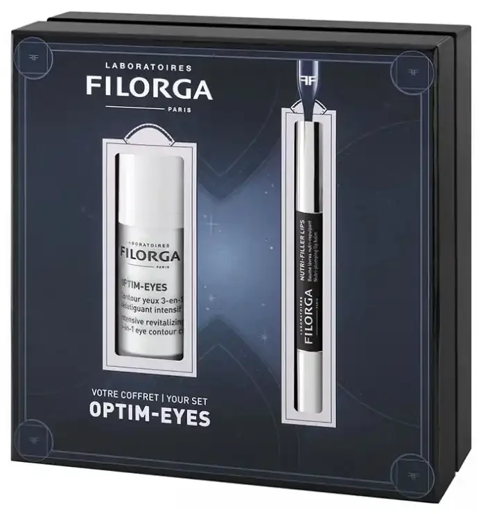 Filorga OPTIM-EYES Crème Contour Des Yeux Défatiguant Intensif 15 ml + NUTRI-FILLER Lèvres Nutri-Repulpant 4 ml Offert