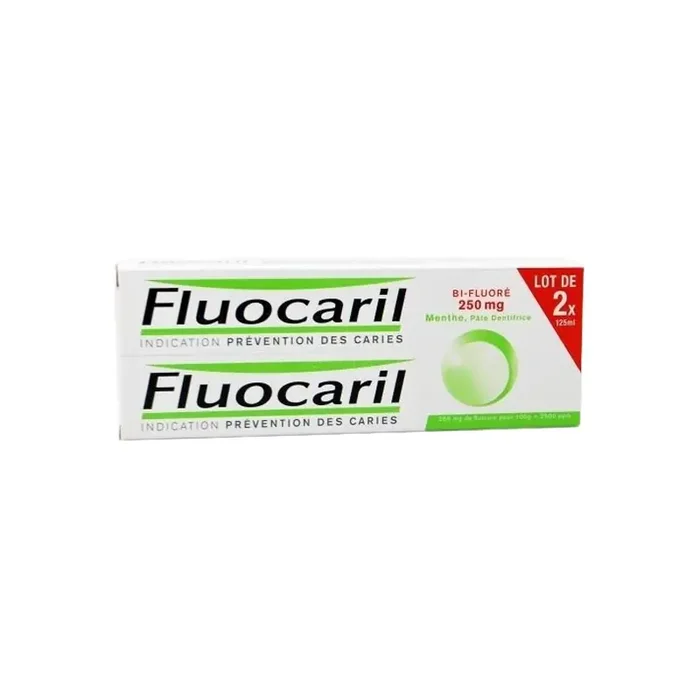 Fluocaril bi-fluore 250mg menthe pate dentifrice 2x125ml