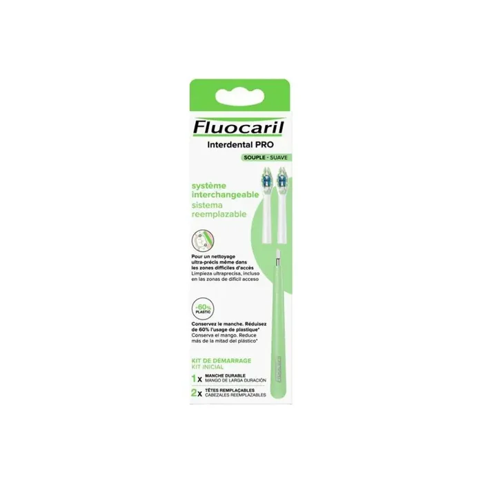 Fluocaril brosse a dents interdental pro a tete remplacable souple