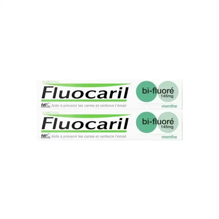 Fluocaril dentifrice bi-fluore menthe 145mg lot de 2 x 75ml