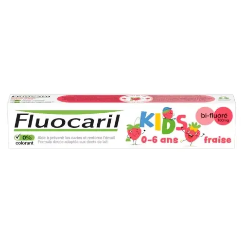 FLUOCARIL KIDS DENTIFRICE Enfant 0-6 ans Gel Fraise – 75ml