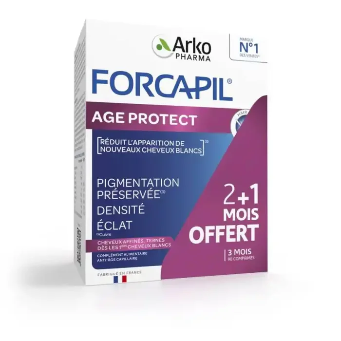 FORCAPIL AGE PROTECT COMPLEMENT ALIMENTAIRE CHEVEUX 90 COMPRIMES ARKOPHARMA