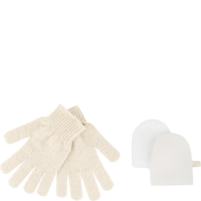 Gants exfoliants & gants de nettoyage – Corps & visage – 2 paires