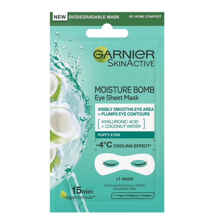 Garnier Masque Tissu Yeux Hydratant et Repulpant Eau de Coco et Acide Hyaluronique 6 g