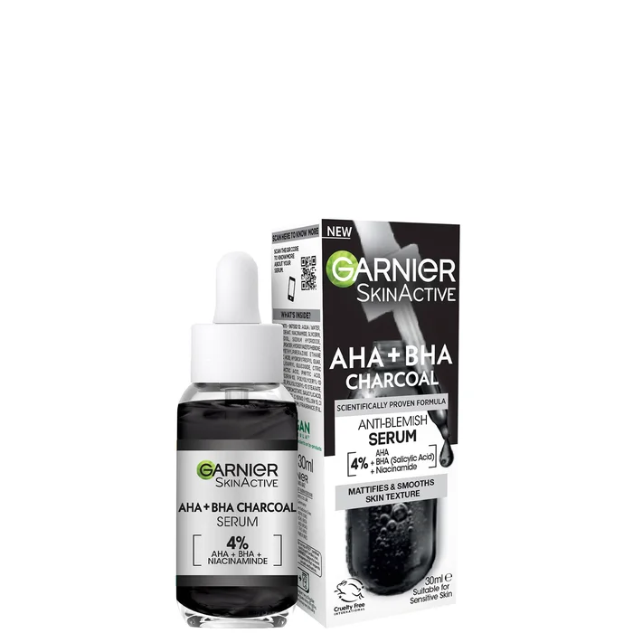 Garnier Skinactive 4% AHA BHA Sérum Anti-Imperfections Enrichi au Charbon et Niacinamide 30 ml