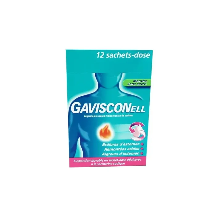 GAVISCONELL MENTHE SANS SUCRE 12 SACHETS DOSE