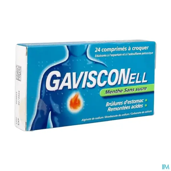 Gavisconell sans sucre menthe comprime à croquer 24