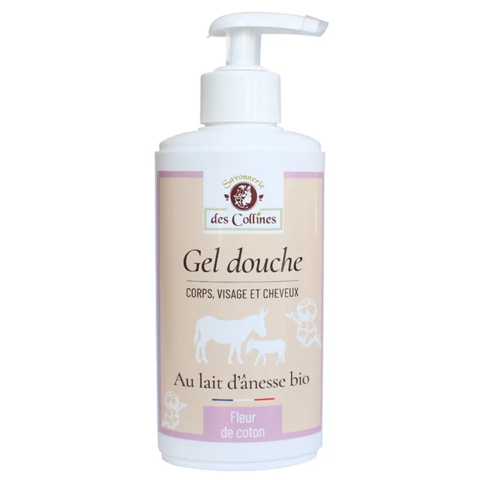 Gel douche lait d'ânesse parfum douceur 250ml – corps visage et cheveux