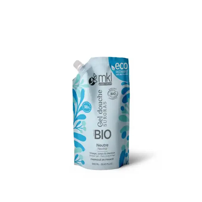 GEL DOUCHE SURGRAS NEUTRE BIO ECO RECHARGE 900ML MKL GREEN NATURE