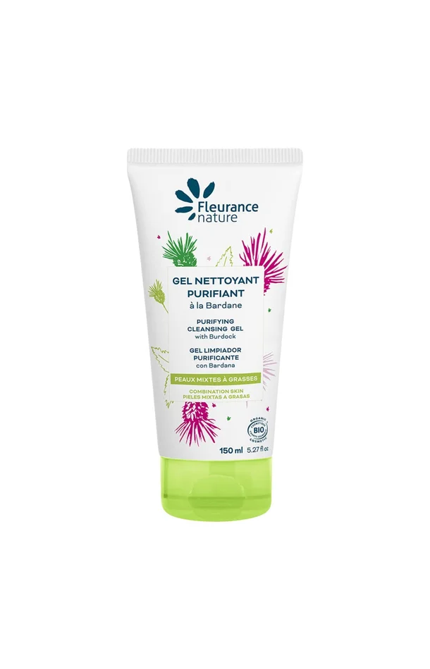 Gel nettoyant purifiant bio – Bardane – Peaux mixtes à grasses
