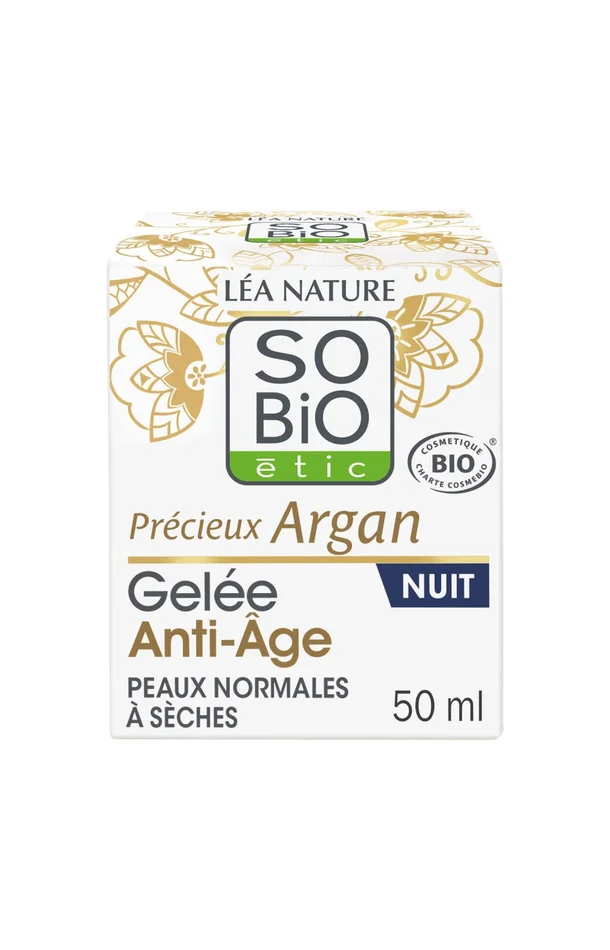 Gelée de nuit anti-âge bio – Huile d’argan – Visage – 40 ml