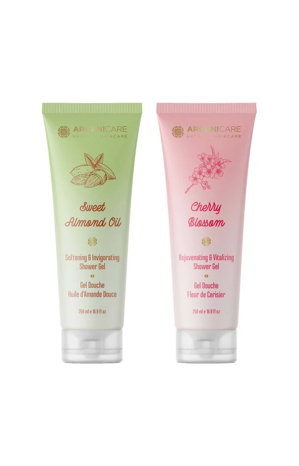 Gels douche hydratants – Huile d’amande douce & fleur de cerisier – 2 x 250 ml