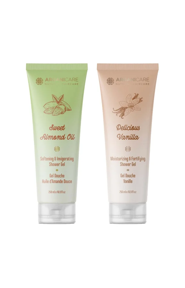 Gels douche hydratants – Huile d’amande douce & vanille – 2 x 250 ml
