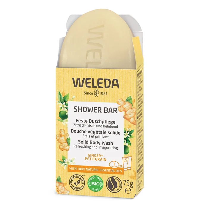 Gingembre + Petitgrain – Douche végétale Solide 75g