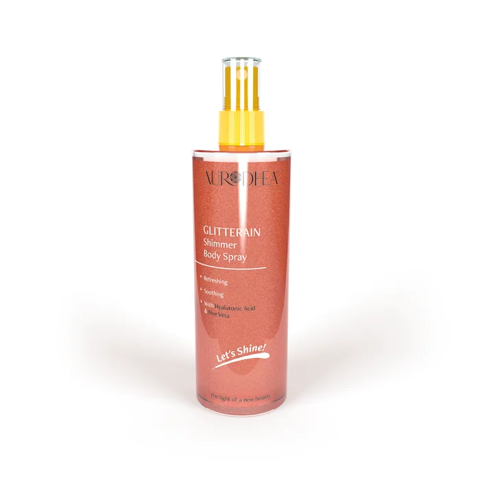 GLITTERAIN – GOLDEN SHIMMER BODY SPRAY (PARFUM DE MONOÏ ET DE LAIT) – 150 ML