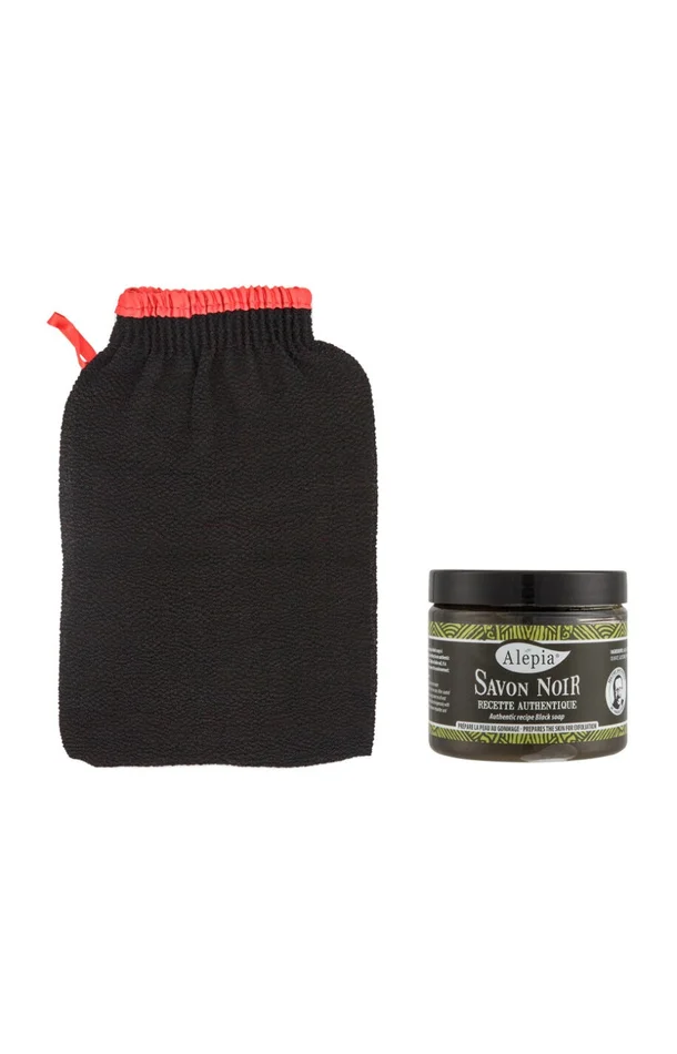 Gommage suprême – 3 gants & 3 savons noirs