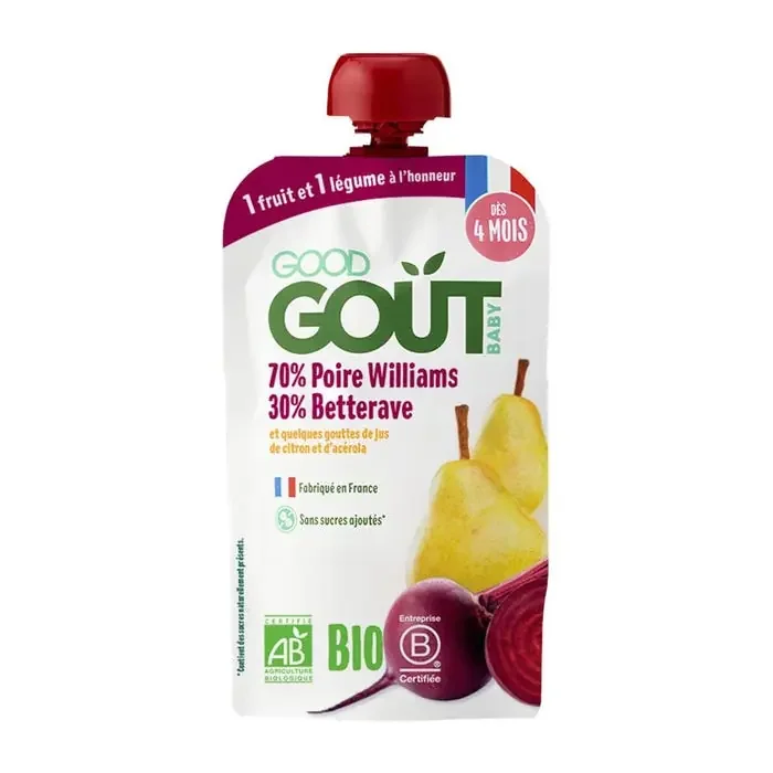Good Goût Gourde Poire Betterave Bio – Dès 4 mois, 120g