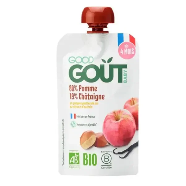 Good Goût gourde POMME CHÂTAIGNE BIO BÉBÉ – DÈS 4 MOIS (120 G)