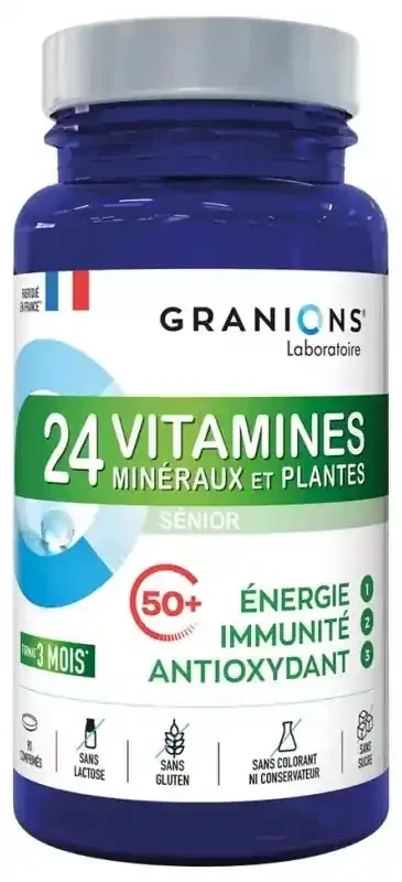 Granions ? 24 Vitamines Sénior Énergie Immunité – Antioxydant 90 Comprimés