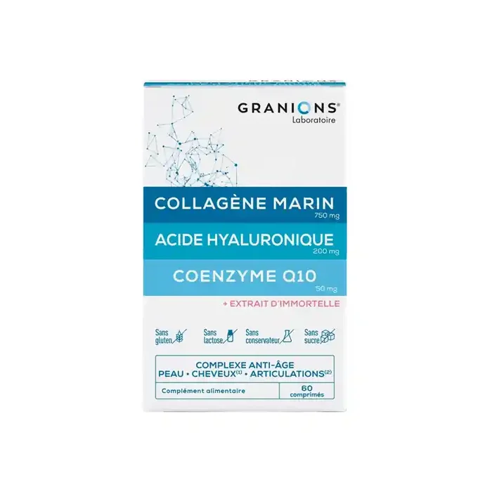 Granions collagene marin acide hyaluronique coenzyme Q10 – 60 comprimes