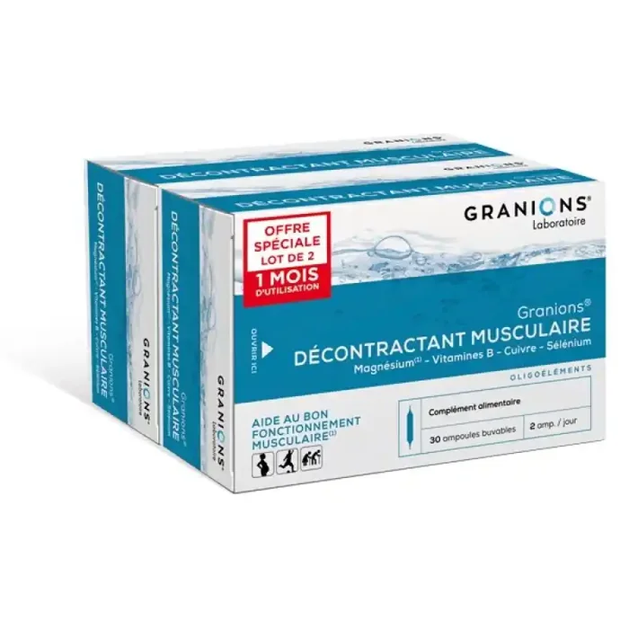 Granions decontractant musculaire 2×30 ampoules