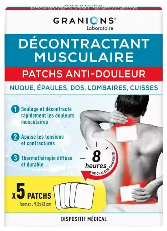 Granions Décontractant Musculaire Patchs Anti-Douleur 5 Unités