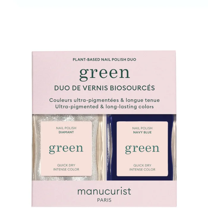 Green – Duo Vernis Biosourcés – Diamant 15 ml + Navy Blue 15 ml